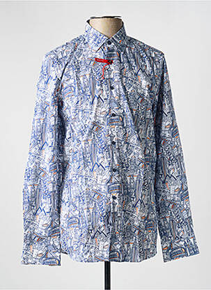Chemise manches longues imprimé fantaisie bleu MARVELIS homme