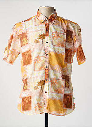 Chemise manches courtes imprimé fantaisie orange LA CIBLE ROUGE homme