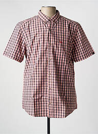 Chemise manches courtes imprimé carreaux orange TBS homme