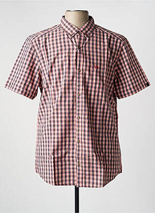 Chemise manches courtes imprimé carreaux orange TBS homme