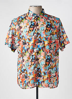 Chemise manches courtes imprimé fantaisie marron LA CIBLE ROUGE homme