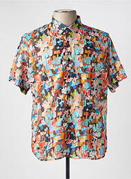 Chemise manches courtes imprimé fantaisie marron LA CIBLE ROUGE homme