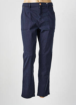 Pantalon slim tissage popeline taille normale bleu TBS femme