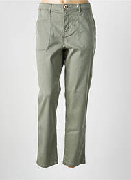 Pantalon slim tissage popeline taille normale vert TBS femme