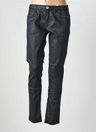 Pantalon slim tissage enduit taille normale noir TBS femme
