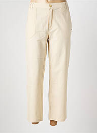 Pantalon 7/8 tissage popeline taille normale beige TBS femme