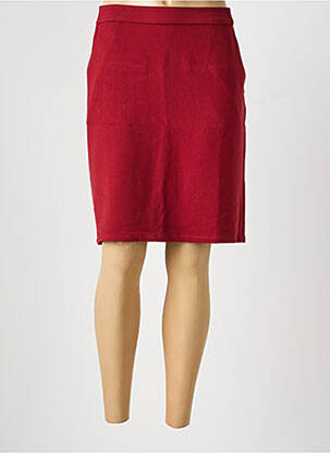 Jupe mi-longue coupe droite rouge TBS femme