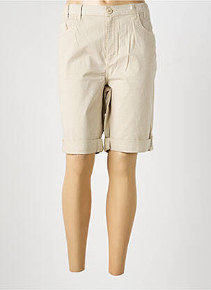 Bermuda taille élastique taille normale beige TBS femme