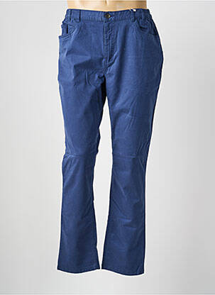 Pantalon droit tissage popeline taille normale bleu TBS femme