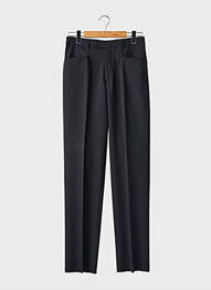 Pantalon droit taille à pinces taille haute noir GIANNI MARCO femme