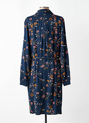 Robe mi-longue imprimé fantaisie manches longues bleu TBS femme