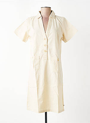 Robe mi-longue manches courtes manches courtes beige TBS femme