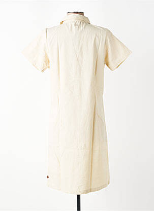 Robe mi-longue manches courtes manches courtes beige TBS femme