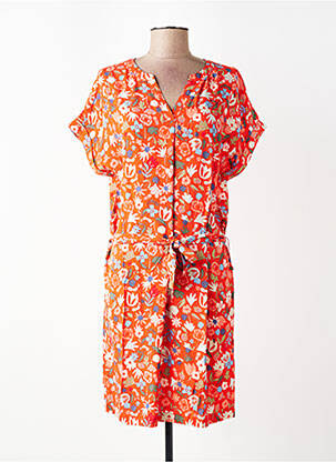 Robe courte manches longues manches longues orange TBS femme