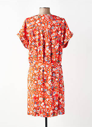 Robe courte manches longues manches longues orange TBS femme