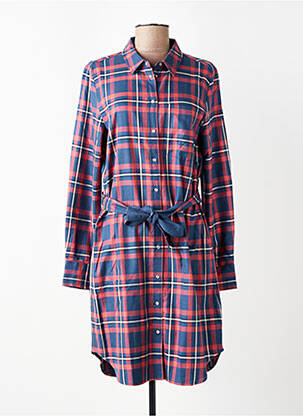 Robe mi-longue imprimé fantaisie manches longues bleu TBS femme