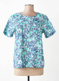 Top imprimé fantaisie manches courtes bleu TBS femme