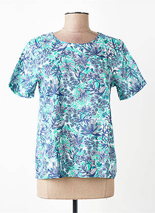 Top imprimé fantaisie manches courtes bleu TBS femme