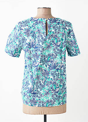 Top imprimé fantaisie manches courtes bleu TBS femme