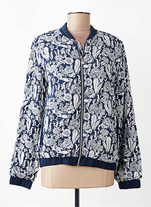 Veste casual fermeture zippée sur le devant bleu TBS femme
