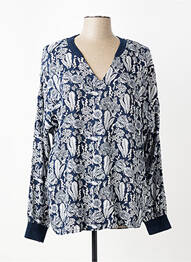 Top imprimé fantaisie manches longues bleu TBS femme