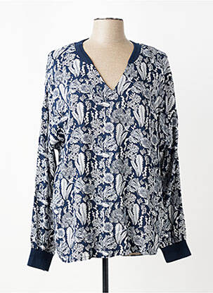 Top imprimé fantaisie manches longues bleu TBS femme