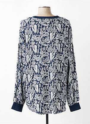Top imprimé fantaisie manches longues bleu TBS femme