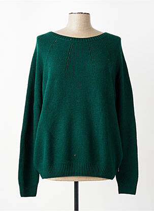 Pull col rond manches longues vert TBS femme