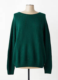 Pull col rond manches longues vert TBS femme