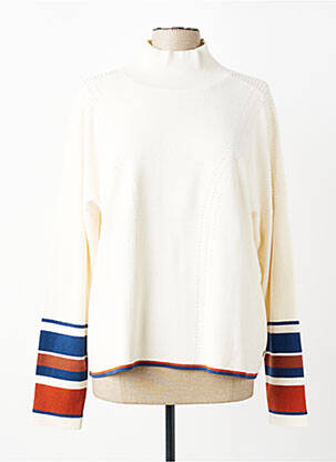 Pull col roulé manches longues manches longues beige TBS femme