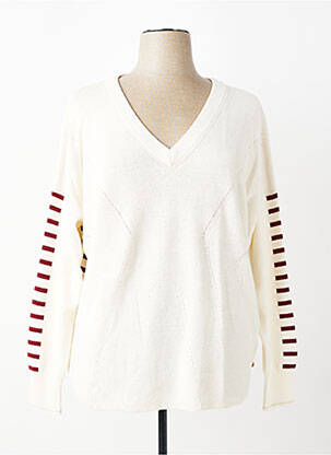 Pull coupe droite manches longues beige TBS femme