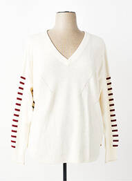 Pull col v manches longues beige TBS femme