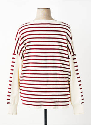 Pull coupe droite manches longues beige TBS femme