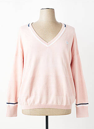 Pull col v manches longues rose TBS femme