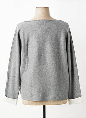 Pull coupe droite manches longues gris TBS femme