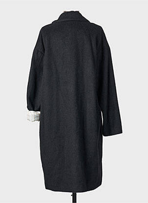Manteau long coupe droite sans capuche noir HARTFORD femme