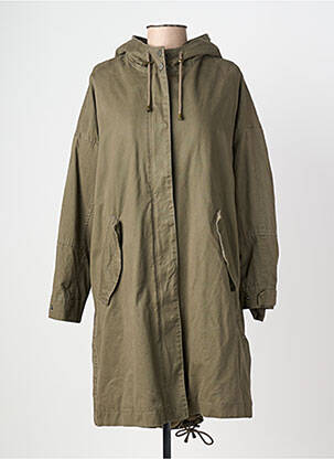 Parka manches longues a capuche vert FIVE femme