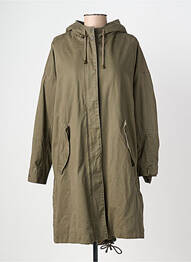 Parka manches longues a capuche vert FIVE femme