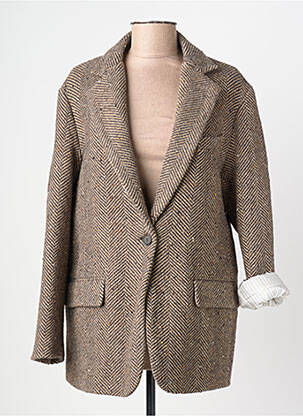 Manteau court coupe droite sans capuche marron HARTFORD femme