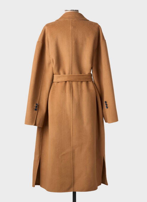 Manteau long coupe cintrée sans capuche marron FIVE femme