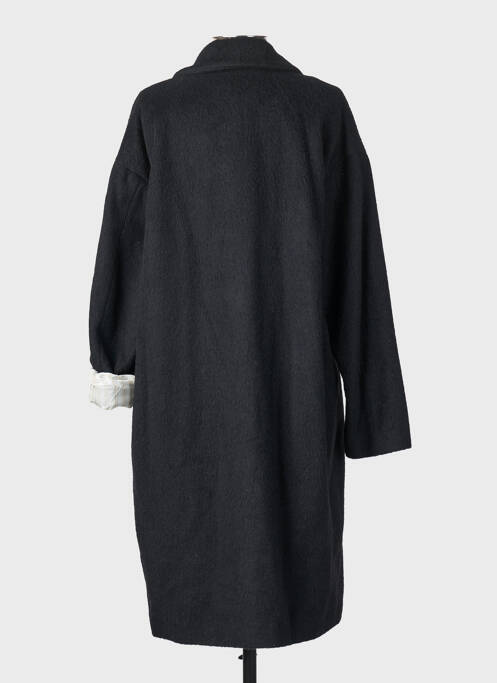 Manteau long coupe droite sans capuche noir HARTFORD femme