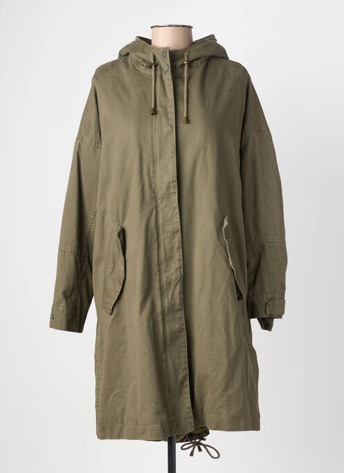 Parka manches longues a capuche vert FIVE femme