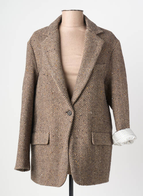 Manteau court coupe droite sans capuche marron HARTFORD femme