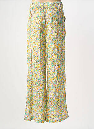 Pantalon flare taille élastique jaune INDI & COLD femme