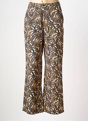 Pantalon droit fermeture zippée sous rabat boutonné beige MKT STUDIO femme