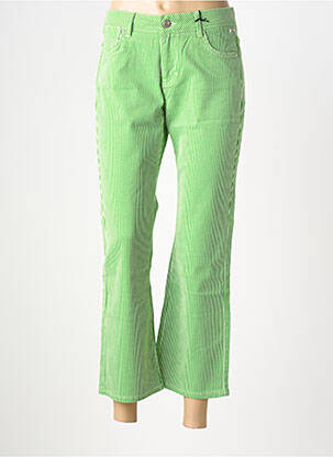 Pantalon 7/8 fermeture zippée sous rabat boutonné vert FREEMAN T.PORTER femme