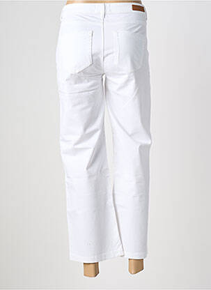 Pantalon 7/8 fermeture zippée sous rabat boutonné blanc HAPPY femme