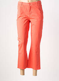 Pantalon droit fermeture zippée sous rabat boutonné orange HAPPY femme