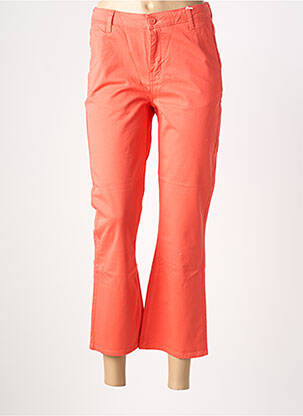 Pantalon droit fermeture zippée sous rabat boutonné orange HAPPY femme