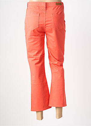 Pantalon droit fermeture zippée sous rabat boutonné orange HAPPY femme